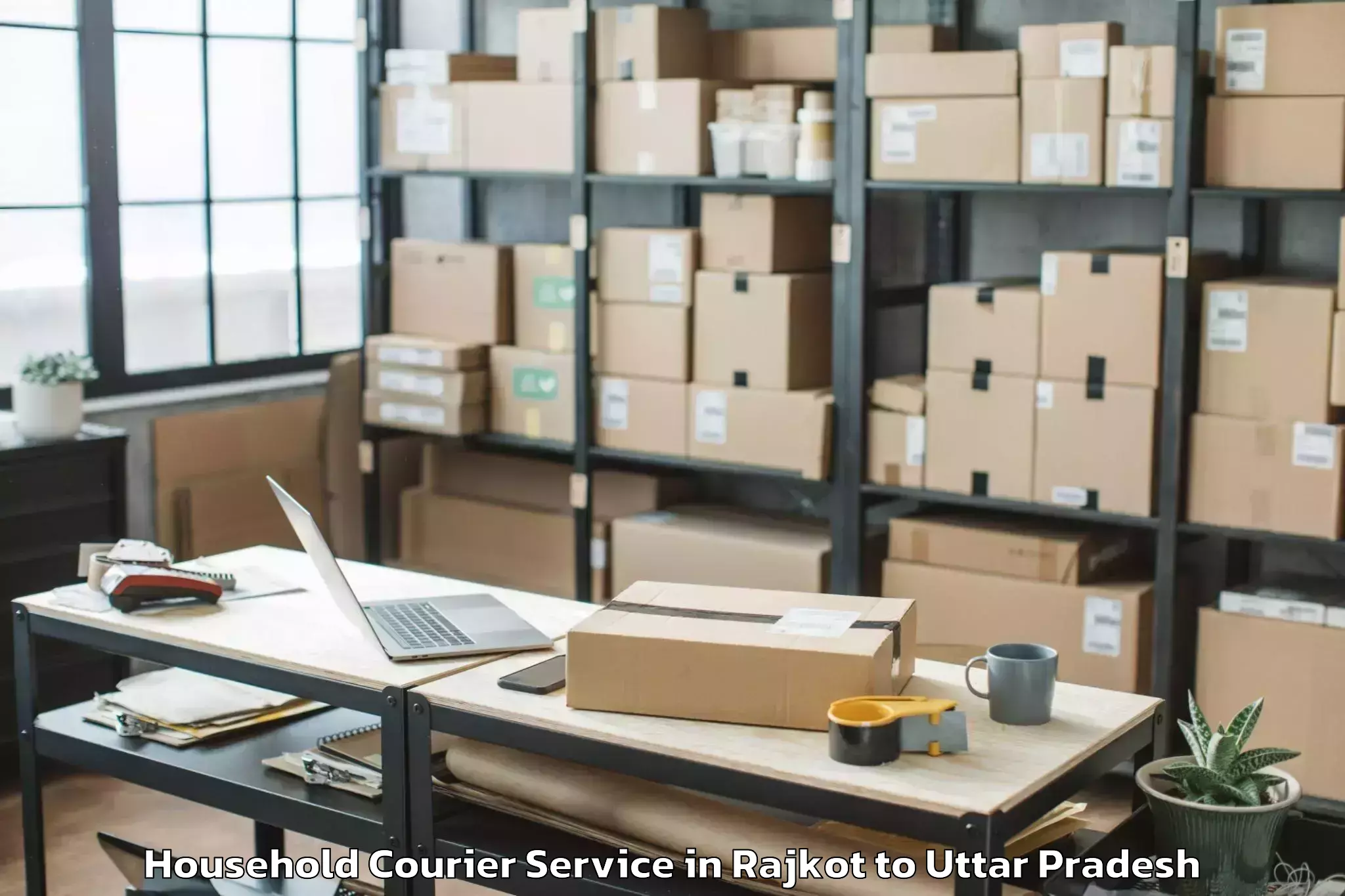 Top Rajkot to Vrindavan Household Courier Available